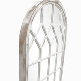 Arched Wood Window Pane Accent Mirror