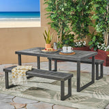 Wooden Dining Picnic Table With Bench Set