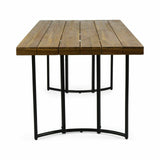 Patio Wood Dining Set Table with Six Chairs I#1111