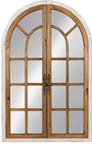 Rustic Arched Window Pane Mirror Farmhouse Wall Glass Mirror