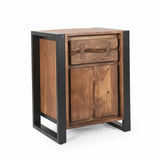 Sandia Handcrafted Boho Acacia Wood Cabinet