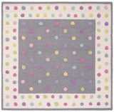 Nursery Area Rug Multicolored Polka Dot Wool Rug for Playroom