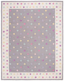 Nursery Area Rug Multicolored Polka Dot Wool Rug for Playroom