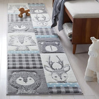 Whimsical Wildlife Area Rug for Kids Room Animal Print Rug