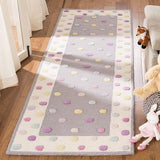 Nursery Area Rug Multicolored Polka Dot Wool Rug for Playroom