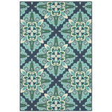 Blue Flora Medallion Area Rug Indoor Rug Outdoor Rug