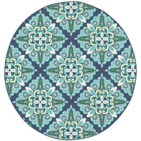 Blue Flora Medallion Area Rug Indoor Rug Outdoor Rug