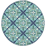 Blue Flora Medallion Area Rug Indoor Rug Outdoor Rug