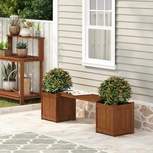 Serenity Duo Planter Wooden Bench