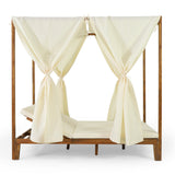 Outdoor Daybed Lounge Chaise With Curtain