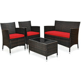 Outdoor Patio Rattan Furniture Set 4 pcs