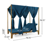 Outdoor Daybed Lounge Chaise With Curtain