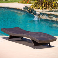 Outdoor Adjustable Wicker Chaise Lounge Chair I#901