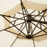 Outdoor Beige Cantilever Umbrella & Base