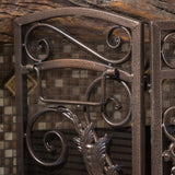 Traditional 3-Panels Iron Fireplace Screen