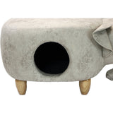 Elephant Shape Ottoman Foot Rest Pet House Cat Condo Pet Bed I#1342a