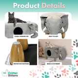 Elephant Shape Ottoman Foot Rest Pet House Cat Condo Pet Bed I#1342a