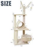 Cream Color Multi Level Cat Activity Tree Kitten Condo Scratch Post