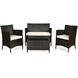 Outdoor Patio Rattan Furniture Set 4 pcs