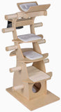 Solid Wood Curve Cat Tree House I#1334