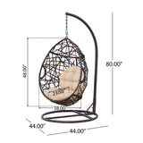 Brown Wicker Hanging Egg Chair I#906
