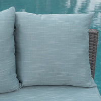 Outdoor 10 Piece Round Wicker Sectional Sofa Set with Teal Cushions