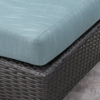 Outdoor 10 Piece Round Wicker Sectional Sofa Set with Teal Cushions