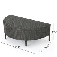 Outdoor 10 Piece Round Wicker Sectional Sofa Set with Teal Cushions