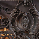 Traditional 3-Panels Iron Fireplace Screen