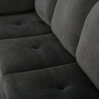 3-piece Charcoal Fabric Sectional Sofa Set
