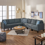 Versatile Fabric Sectional Couch 7 Pcs