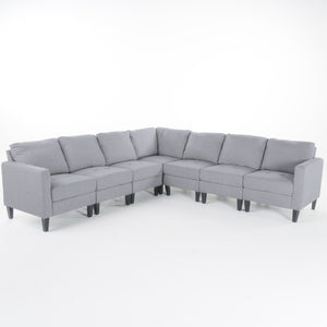 Versatile Fabric Sectional Couch 7 Pcs