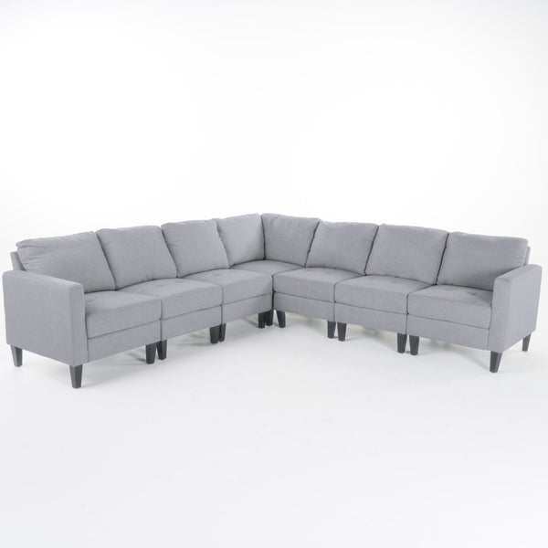 Versatile Fabric Sectional Couch 7 Pcs