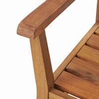 Outdoor Acacia Wood Table with Plant Hanger and 6 Chairs Dining Set