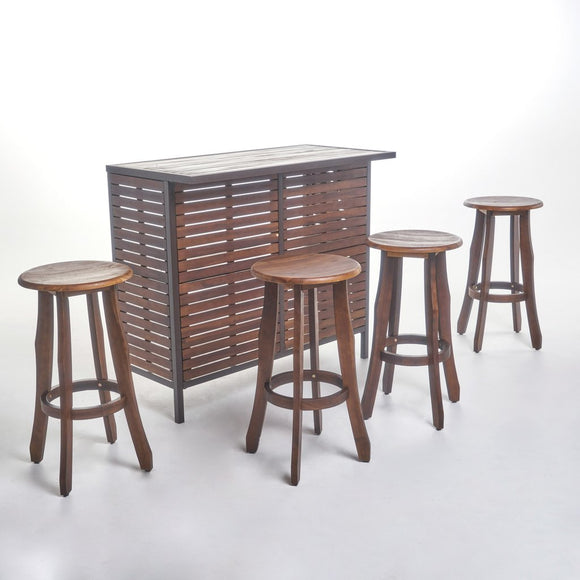 Bar Furniture Set with 4 Bar Stools 1 Bar Table
