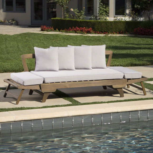 Patio Convertible Lounge Sofa Daybed with Cushion