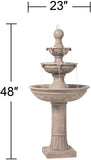 48" Three Tiered Round Garden Fountain