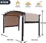 Steel Frame Pergola Gazebo With Adjustable Canopy I#1386