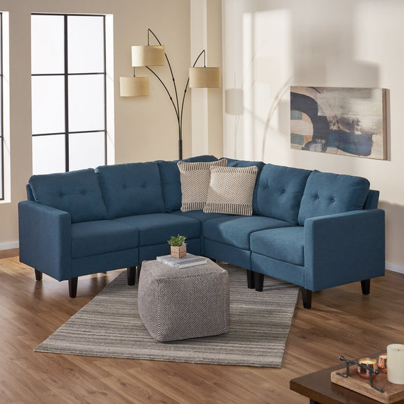 Modern 5 Piece Fabric Sectional Sofa