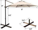 9ft Cantilever Umbrella with Cover and Weight Plates