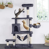 Multi-Level Cat Tree Cat Tower With Scratching Posts and Hammock