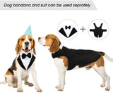 Dog Tuxedo Bow Tie Shirt Formal Dog Wedding Attire I#919
