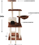 Multi-level Cat Tree Brown and Cream with Ladder