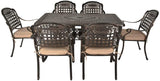 Outdoor dining Set Rectangular Table and 6 Chairs with Cushion