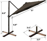 11 ft Cantilever Umbrella with Cover and Weight Plates