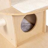 Solid Wood Curve Cat Tree House I#1334