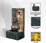 30" Zen Water Fountain With Buddha And Lotus Flower