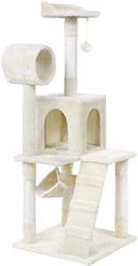 Kitten Tree Tower Cat Condo with Hammock Tunnel Scratching Post