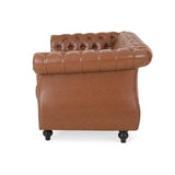 Chesterfield Faux Leather Sofa 2 Seater Loveseat