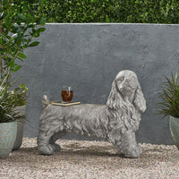 Cast Stone Dog Bench